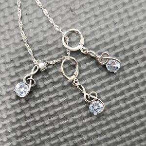Elegant Silver Infinity Jewelry Set